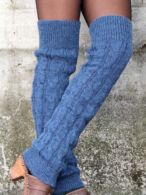 Guêtres en laine de couleur unie pour femme