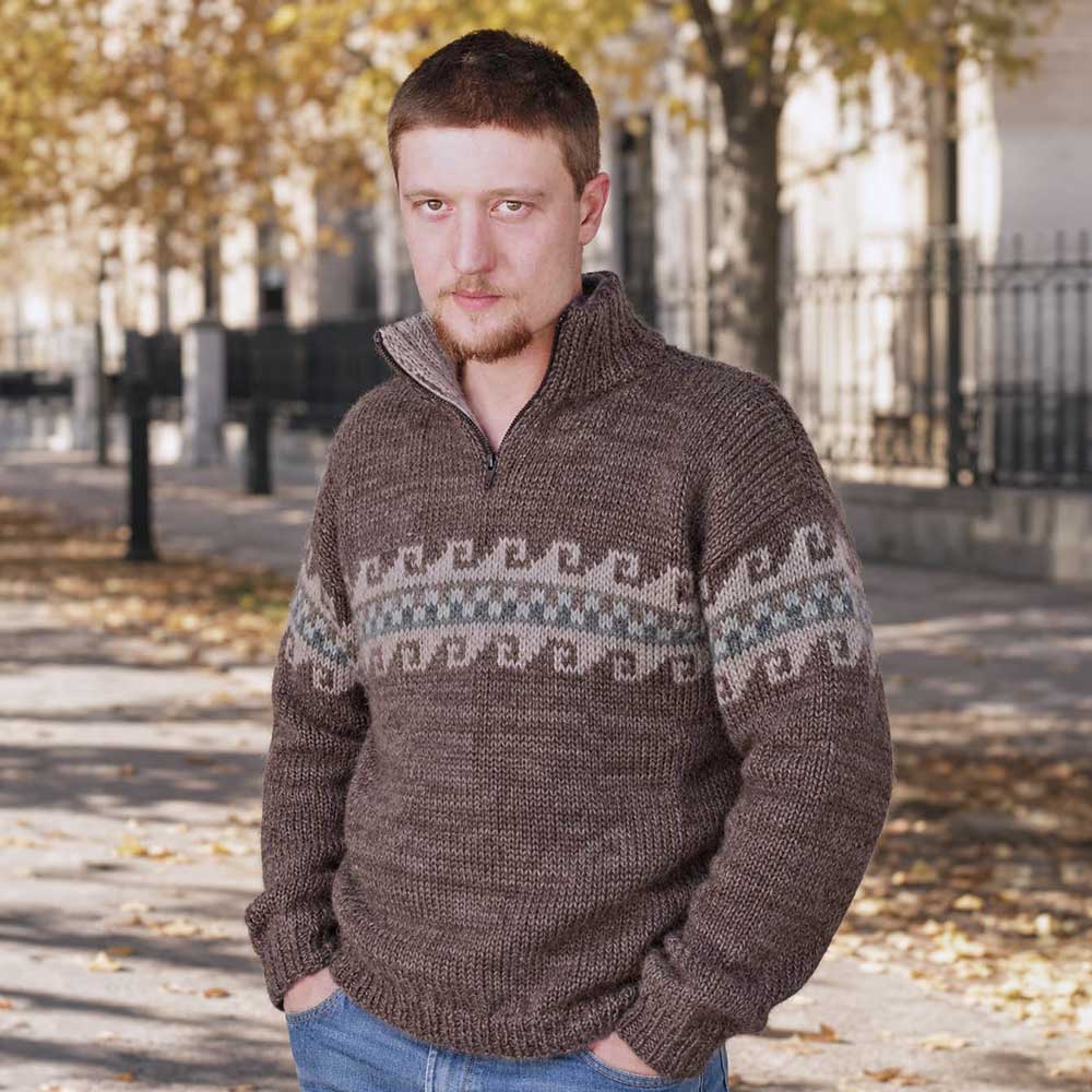 Pull homme Hugo en alpaga avec fil 3/10 double Pull homme Hugo en alpaga avec fil 3/10 double